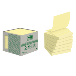 Haftnotizblock Recycling Z-Notes, 76x76mm, 6x100 Blatt, gelb
