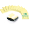 Haftnotizspender Z-Notes Recycling Spender, inkl. 12 Blöcke Post-it® Recycling Z-Notes, 76 x 76 mm, gelb