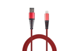 2GO USB Lade-/Datenkabel Lightning 1m Nylon rot PET-Verp.