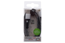 2GO USB Lade-/Datenkabel Lightning 1m Nylon sil PET-Verp.