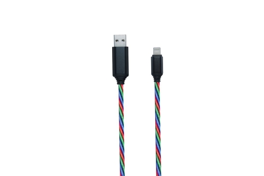 2GO USB Datenkabel Tricolor LED-Beleuchtung Lightning 1m