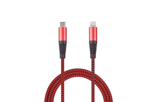 2GO USB Lade-/Datenkabel Type-C - Lightning Nylon 1m rot