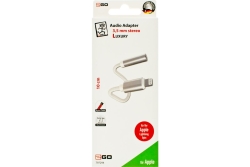 2GO Audio Adapter Luxury Stereo Lightning 10cm weiß
