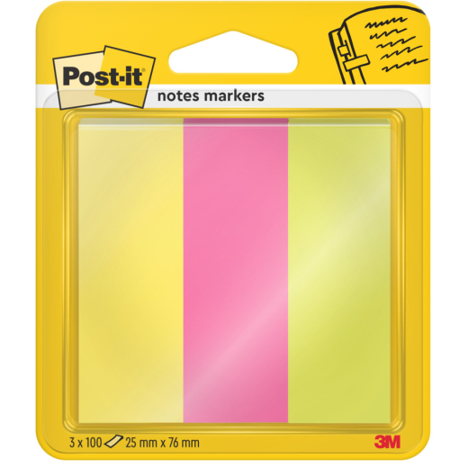 PageMarker Neonfarben, 25x76mm, 3x100 Blatt