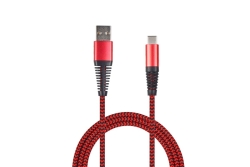 2GO USB Lade-/Datenkabel USB Type-C 3.1 Nylon 100cm rot