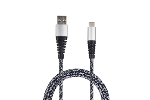 2GO USB Lade-/Datenkabel USB Type-C 3.1 Nylon 100cm silber