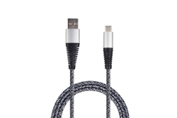 2GO USB Lade-/Datenkabel USB Type-C 3.1 Nylon 100cm silber