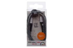 2GO USB Lade-/Datenkabel USB Type-C 3.1 Nylon 100cm silber