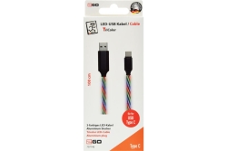 2GO USB Datenkabel Tricolor LED-Beleucht. USB-C 3.1 100cm