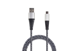 2GO USB Lade-/Datenkabel USB-A-Micro-USB 100cm Nylon silber