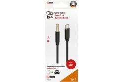 2GO Audiokabel AUX/MP3 USB-C - Stereo 100cm schwarz