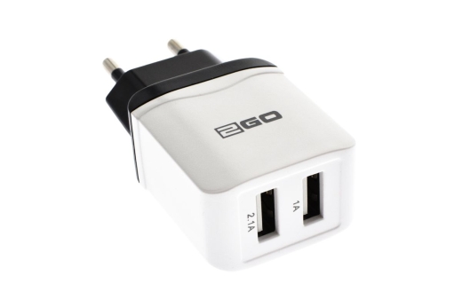 2GO Ladegerät 10,5W 2-Port 2x USB-A, weiß