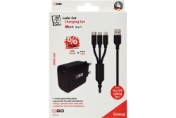 2GO Ladegerät 15W 1-Port 1x USB-A inkl. 3in1 Kabel...