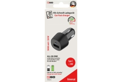 2GO KFZ-Ladegerät 20W 1xUSB-C 1xUSB-A schwarz