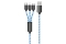 2GO USB 3in1 LED-Ladekabel USB-A/Micro-USB/Ligntn. 100cm bl