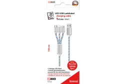 2GO USB 3in1 LED-Ladekabel Micro-USB/Lightn./USB-C 100cm mc