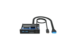 GRAUGEAR USB-HUB+Kartenleser Multi Front Panel, Type-C...