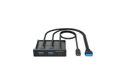 GRAUGEAR Multi Frontblende 3-Port USB-HUB, 1x USB-C,2x...