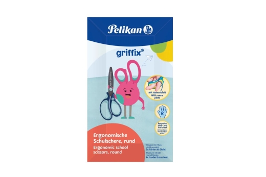 Pelikan griffix Schulschere Rechtshänder Rund 14cm Blau