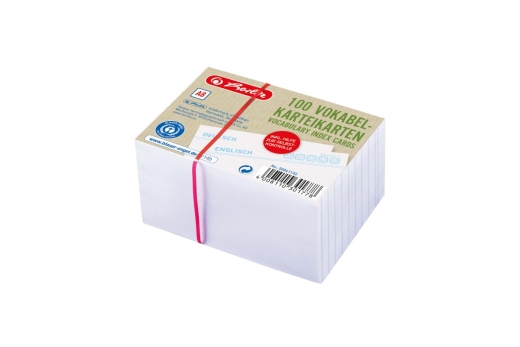 Herlitz Karteikarte A8 Vokabeln liniert weiß Bl.Engel 100er