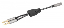 MANHATTAN Headset-Adapterkabel mit Aux Y-Audiosplitter 15cm
