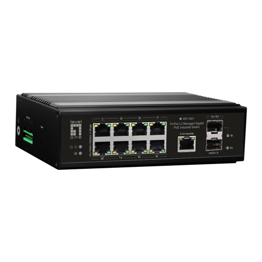 LevelOne Industr.PoE Switch 8xGE PoE/+ 360W Managed L2