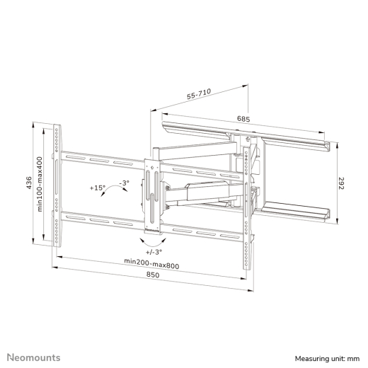 Neomounts WAH 43-75 1TFT 3Gelenk schw. Max.45KG