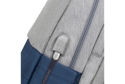 Riva NB Rucksack Prater 17.3 grau/d.blau 7567