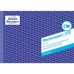 1310 Wochenrapport, DIN A5 quer, vorgelocht, 100 Blatt,...