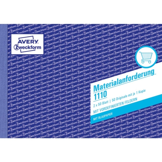 1110 Materialanforderung, DIN A5, vorgelocht, 2 x 50 Blatt, weiß, gelb