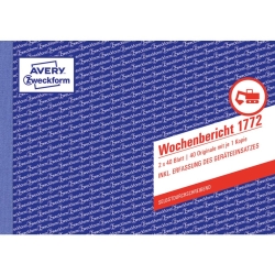 1772 Wochenbericht, DIN A5 quer, selbstdurchschreibend, 2...