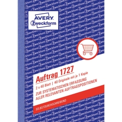 1727 Auftrag, DIN A6, selbstdurchschreibend, 2 x 40...