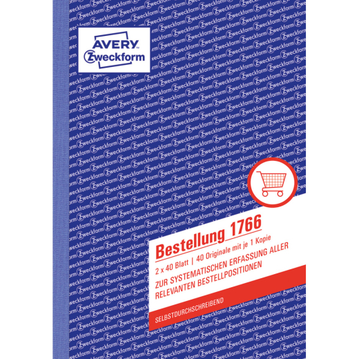 1766 Bestellung, DIN A5, selbstdurchschreibend, 2 x 40 Blatt, weiß, gelb