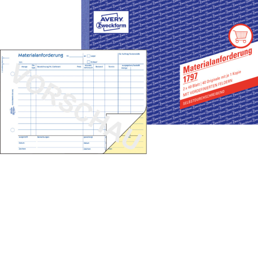 1797 Materialanforderung - A5, 2x40 Blatt, SD