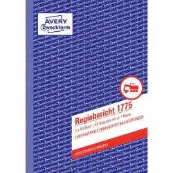 1775 Regiebericht, DIN A5, selbstdurchschreibend, 2 x 40...