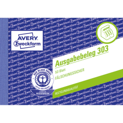 303 Ausgabebeleg mit Dokumentendruck, DIN A6 quer,...