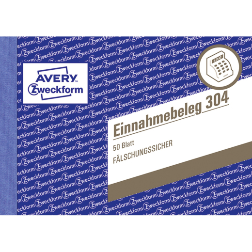 304 Einnahmebeleg, DIN A6 quer, fälschungssicher, 50 Blatt, grün