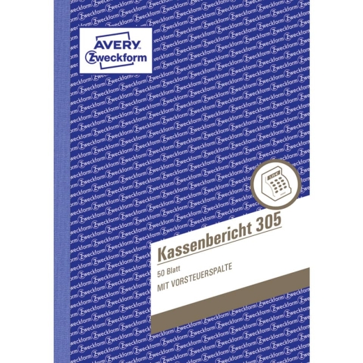 305 Kassenbericht, DIN A5, vorgelocht, 50 Blatt, weiß