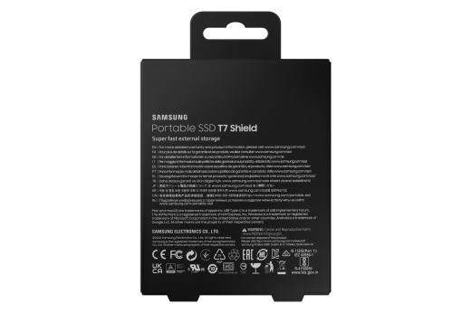 SSD 2TB Samsung Portable SSD T7 Shield USB3.2 Black extern Kit