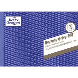 308 Buchungsbeleg, DIN A5 quer, mikroperforiert, 50...