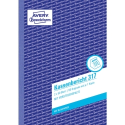 317 Kassenbericht, DIN A5, vorgelocht, 2 x 50 Blatt,...