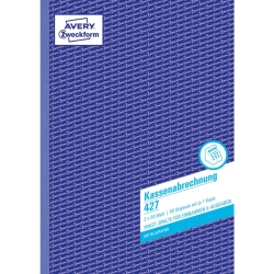427 Kassenabrechnung, DIN A4, mit MwSt.-Spalte, 2 x 50...