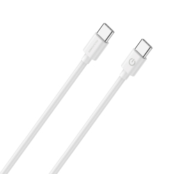 RealPower Lade/Datenkabel USB-C auf USB-C 1m weiß 3A