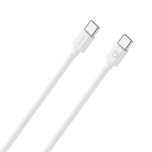 RealPower Lade/Datenkabel USB-C auf USB-C 2m weiß 3A