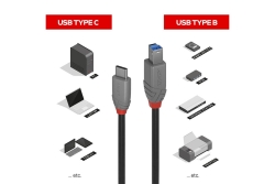 LINDY USB 3.2 Kabel Typ C/B Anthra Line 0,5m
