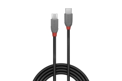 LINDY 3m USB 2.0 Typ C an Micro-B Kabel, Anthra Line