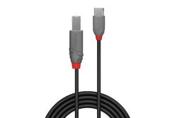 LINDY 0.5m USB 2.0 Typ C an B Kabel, Anthra Line
