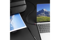 LINDY 0.5m USB 2.0 Typ C an B Kabel, Anthra Line