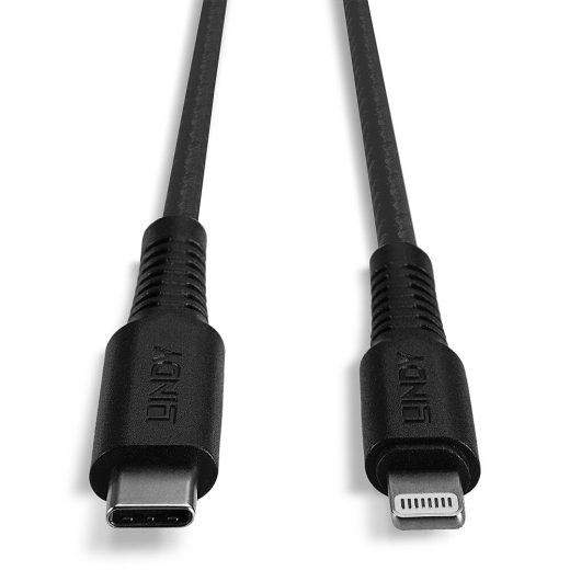LINDY 3m verstärktes USB Typ C an Lightning Ladekabel