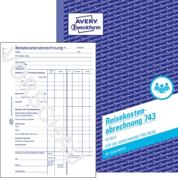 743 Reisekostenabrechnung, DIN A5, für Abrechnung...